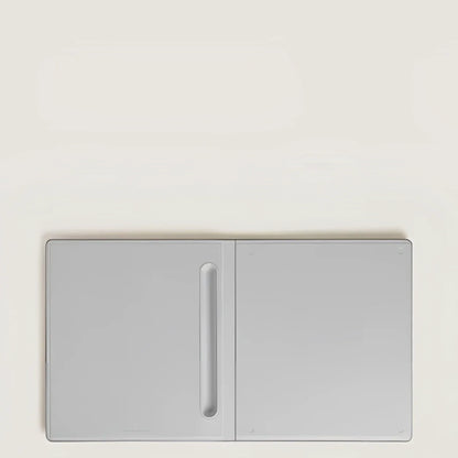 Montblanc Digital Paper Folio Case in light grey leather with a minimalist design and fine stitching at the edges.