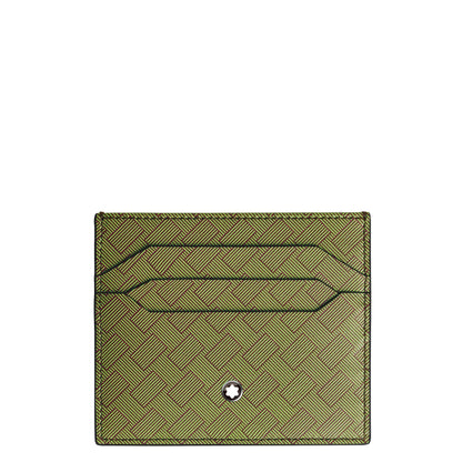 Montblanc Extreme 3.0 Card Holder Olive Green with Interwoven Pattern and Multi-Lime Silver Montblanc Emblem