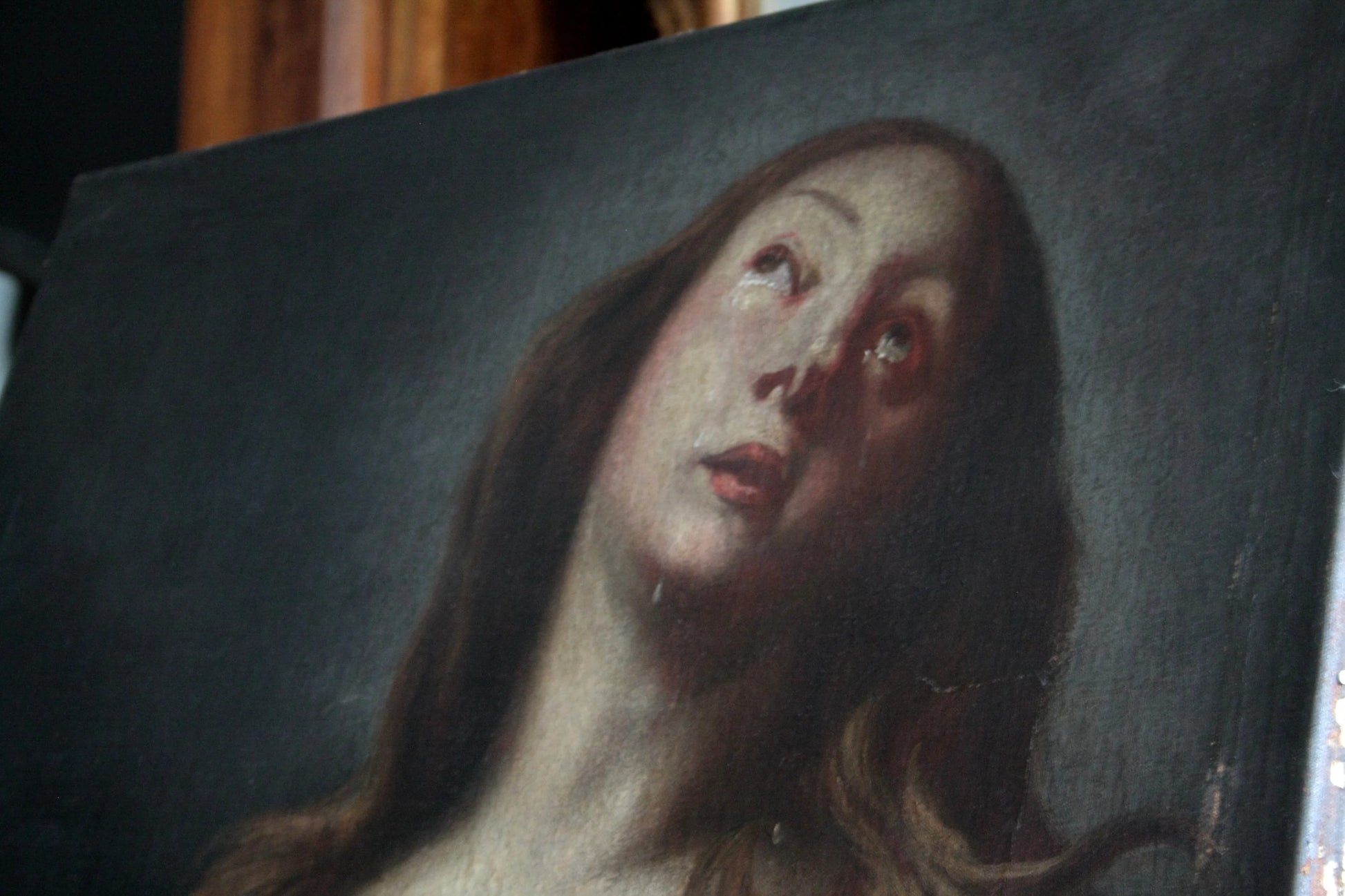 Olio su tela raffigurante maddalena penitente di circolo andrea vaccaro per design casa fine 600