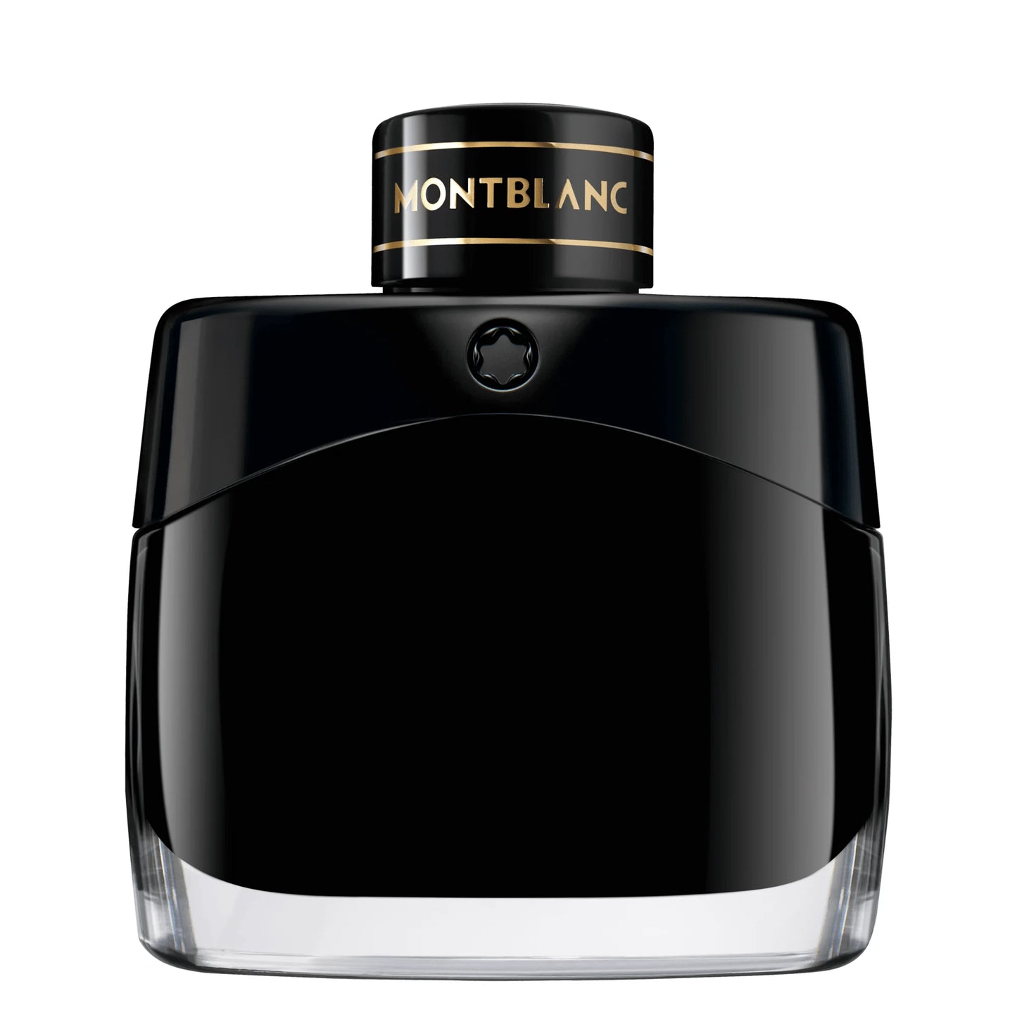 Montblanc Legend Eau de Parfum 50ml black bottle with shiny finish and gold lettering on the cap