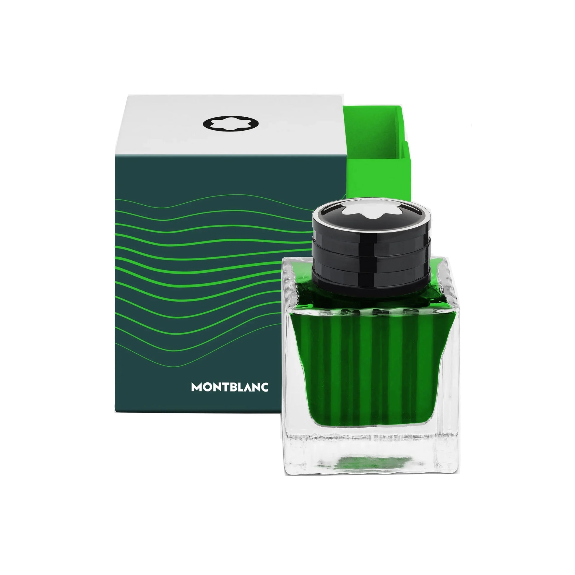 Boccetta d’inchiostro montblanc starwalker polargreen verde 50ml in vetro trasparente con tappo nero
