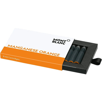 Montblanc Manganese Orange Ink Cartridges in Black and White Packaging with Orange Details