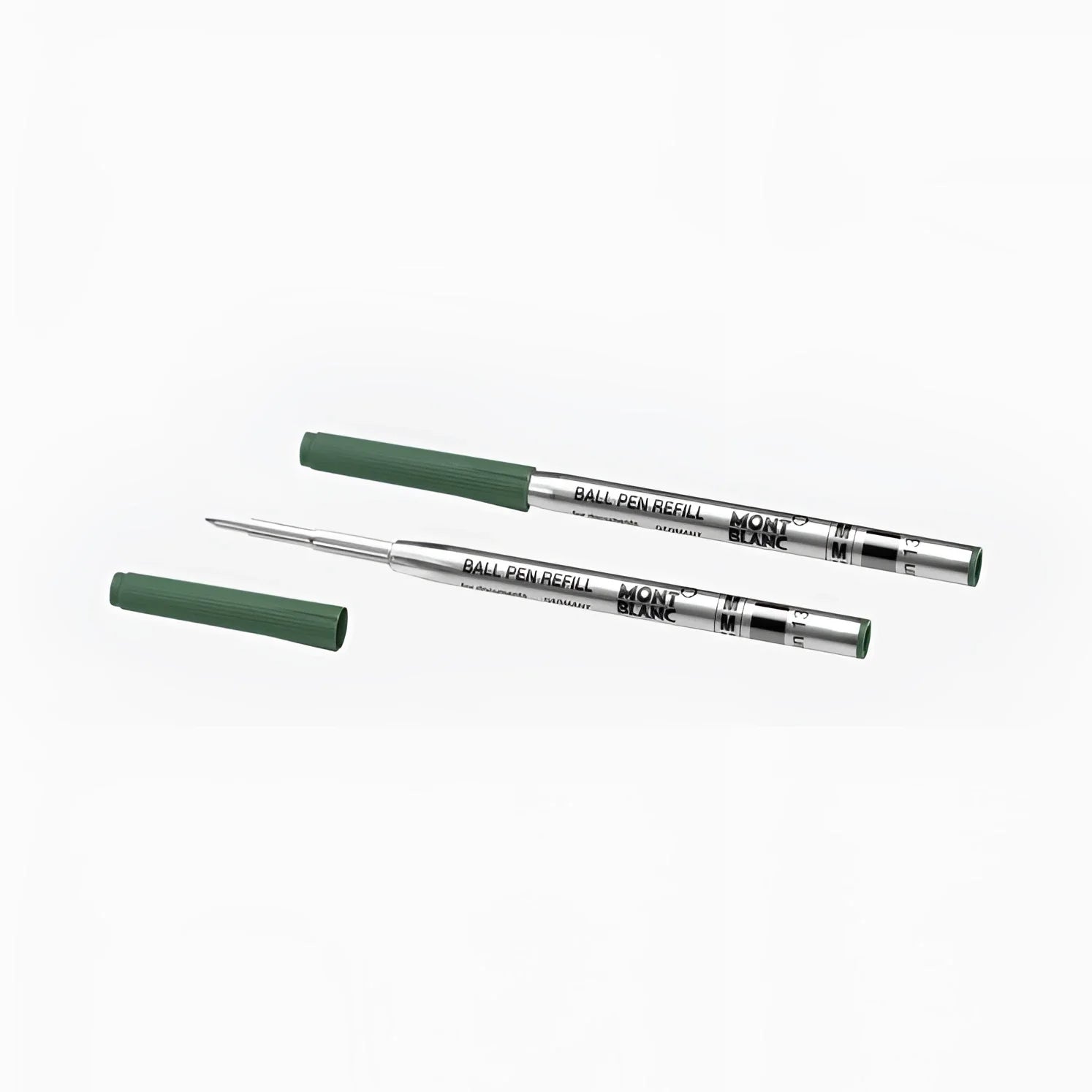 Montblanc ballpoint pen refill with Irish Green cap and metal body, ideal for home and elegant design.