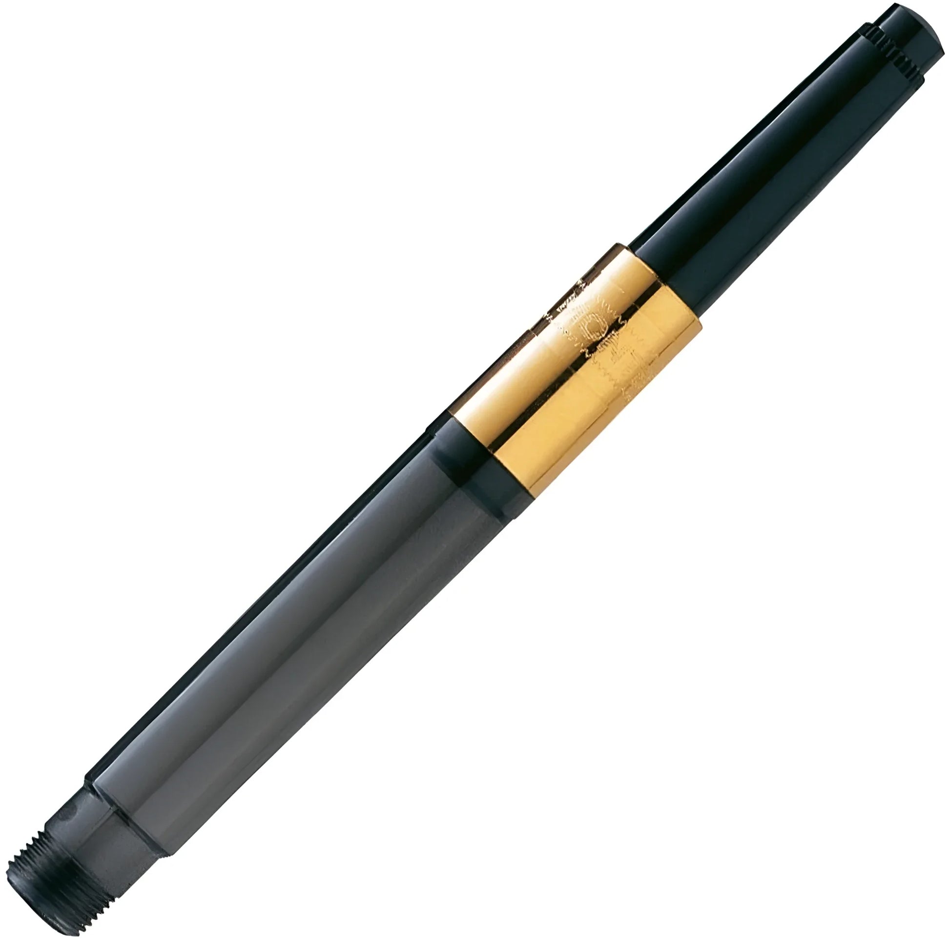 Montblanc Meisterst�ck Classique pen case with black and gold piston converter in an elegant and shiny design.
