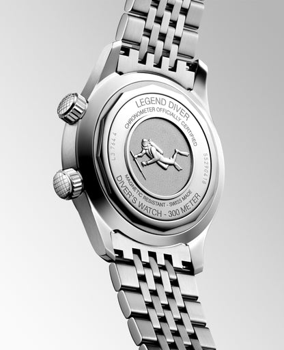 Longines Legend Diver 38mm white automatic steel watch L3.764.4.99.6