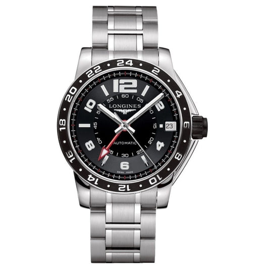 Longines Admiral GMT 42mm Black Automatic Steel Watch L3.668.4.56.6