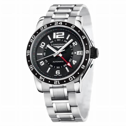Longines Admiral GMT 42mm Black Automatic Steel Watch L3.668.4.56.6