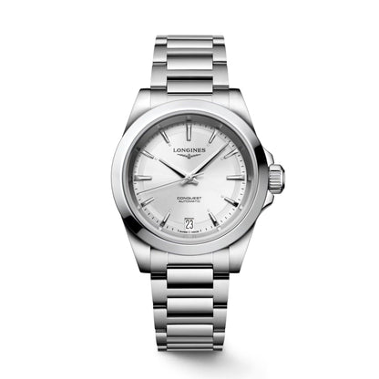 Longines Conquest 2023 34mm silver automatic steel watch L3.430.4.72.6