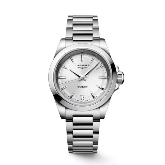 Longines Conquest 2023 34mm silver automatic steel watch L3.430.4.72.6