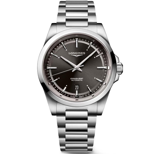 Longines Conquest 2023 41mm black steel automatic watch L3.830.4.52.6