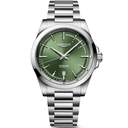 Longines Conquest watch 2023 41mm green steel automatic L3.830.4.02.6