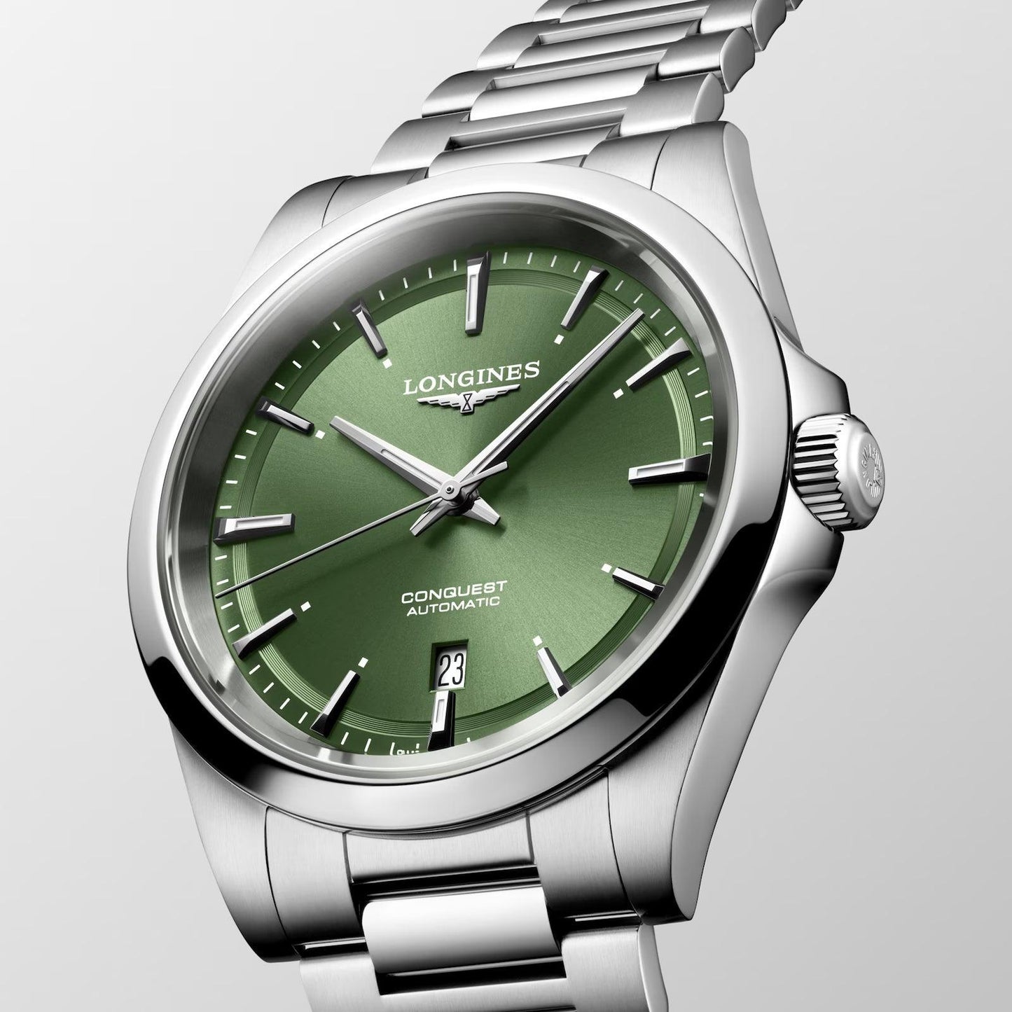 Longines Conquest watch 2023 41mm green steel automatic L3.830.4.02.6