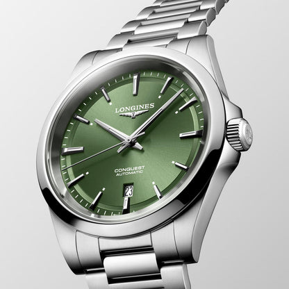 Longines Conquest watch 2023 41mm green steel automatic L3.830.4.02.6