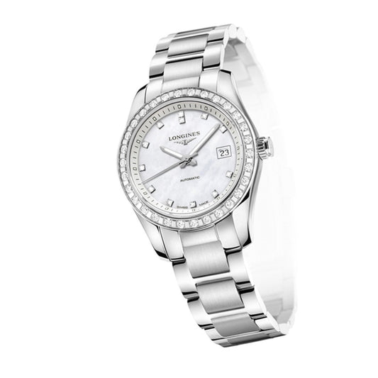 Longines Conquest Classic 29.5mm Automatic Mother-of-Pearl Stainless Steel Watch L2.285.0.87.6