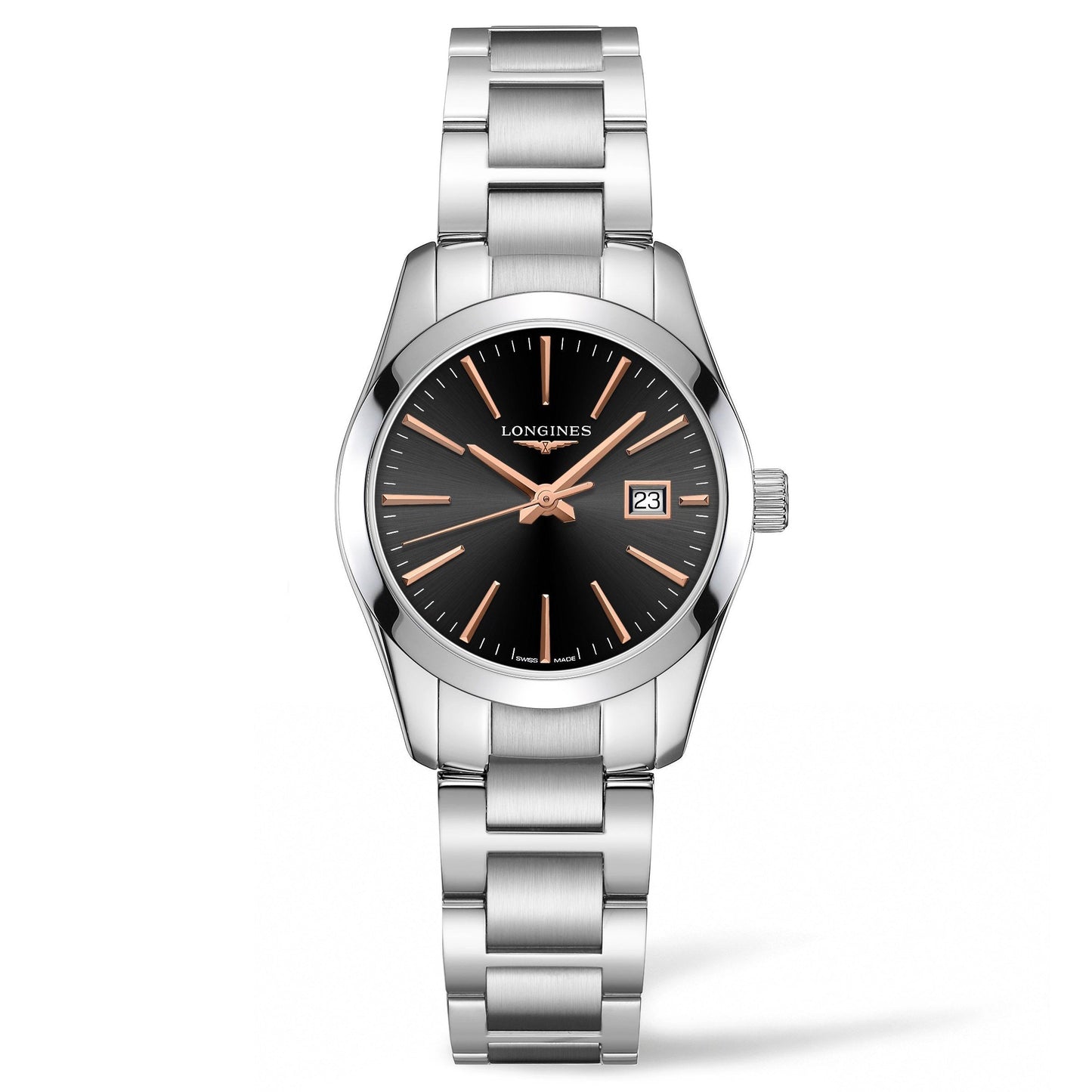 Longines Conquest Classic watch 29.5mm black steel quartz L2.286.4.52.6