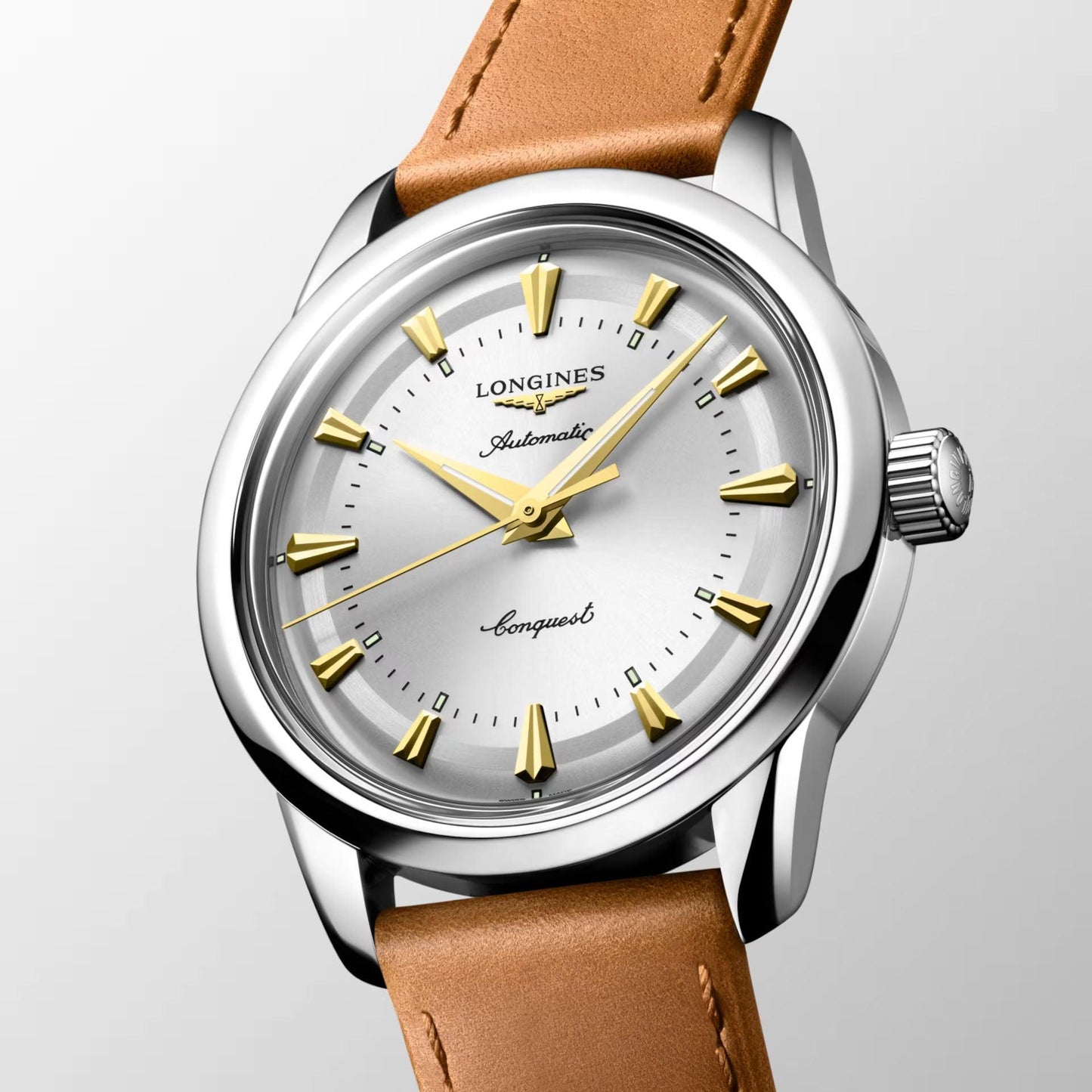 Longines Conquest Heritage 38mm silver automatic steel watch L1.649.4.72.2
