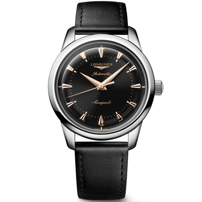 Longines Conquest Heritage 40mm black automatic steel watch L1.650.4.52.2
