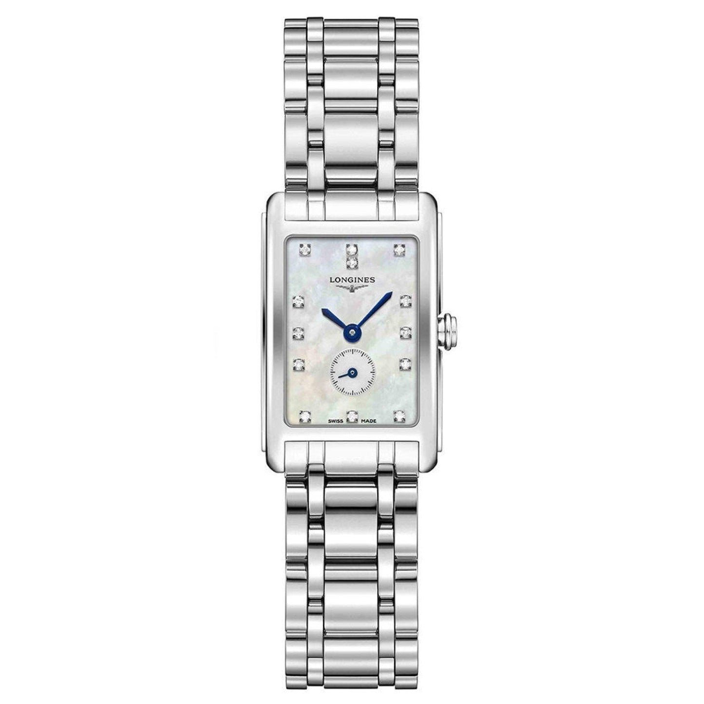 Longines DolceVita watch 17.70x27mm mother-of-pearl diamonds quartz steel L5.258.4.87.6