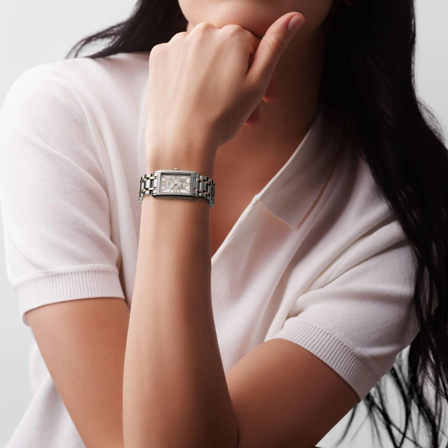 Longines DolceVita watch 20.8x32mm white quartz steel L5.255.5.75.7