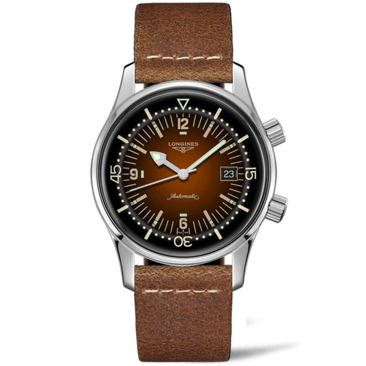 Longines Heritage Legend Diver Tropical Watch 42mm Brown Automatic Steel L3.774.4.60.2