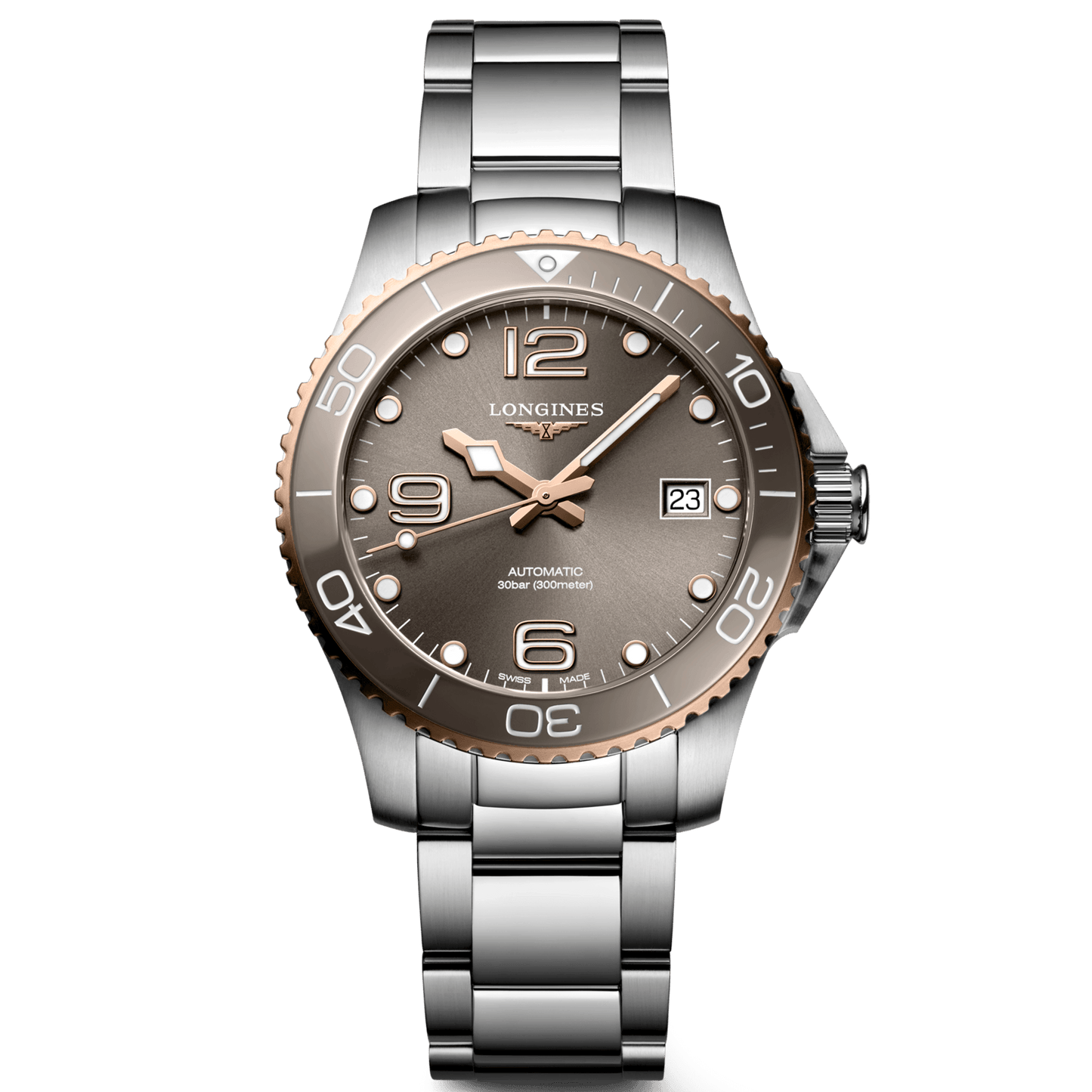 Longines HydroConquest 39mm Automatic Grey Steel Watch L3.780.3.78.6