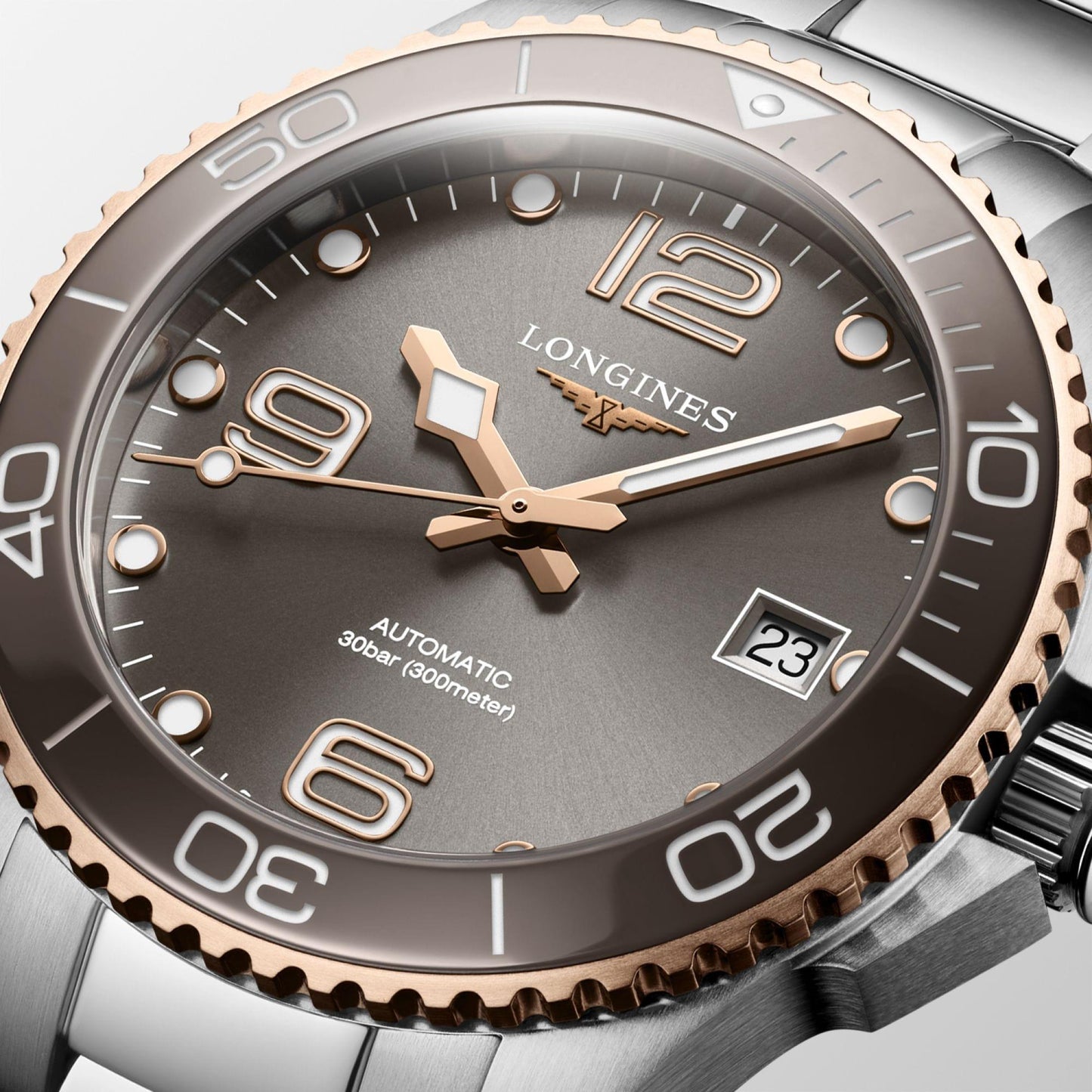 Longines HydroConquest 39mm Automatic Grey Steel Watch L3.780.3.78.6