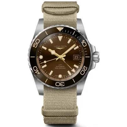 Longines HydroConquest 41mm brown automatic steel watch L3.790.4.66.2