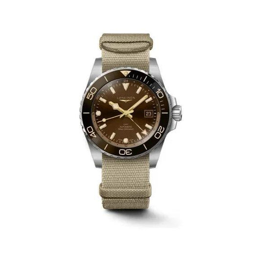 Longines HydroConquest 41mm brown automatic steel watch L3.790.4.66.2