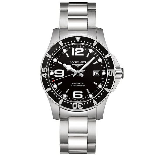 Longines HydroConquest 41mm black automatic steel watch L3.742.4.56.6