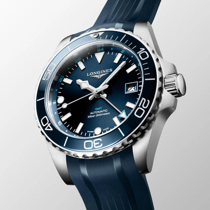 Longines HydroConquest GMT 41mm Blue Automatic Steel Watch L3.790.4.96.9