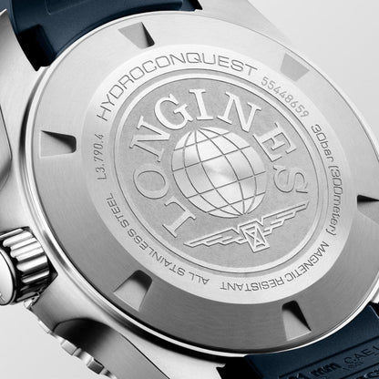 Longines HydroConquest GMT 41mm Blue Automatic Steel Watch L3.790.4.96.9