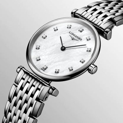 Longines La Grande Classique 24mm Mother-of-Pearl Diamonds Steel Quartz Watch L4.209.4.87.6