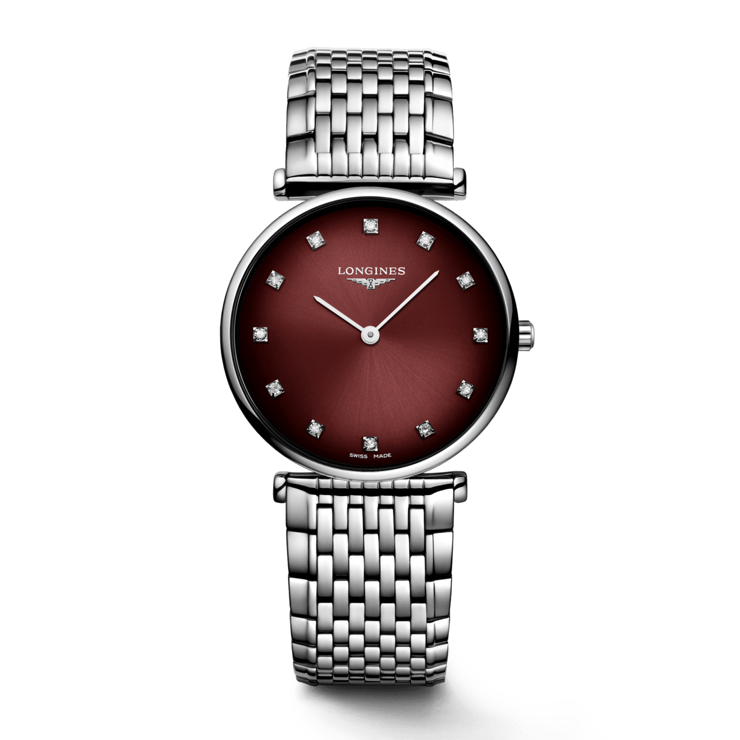 Longines La Grande Classique 29mm burgundy quartz stainless steel watch L4.512.4.91.6