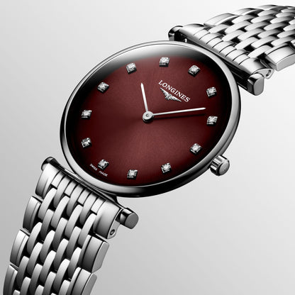 Longines La Grande Classique 29mm burgundy quartz stainless steel watch L4.512.4.91.6