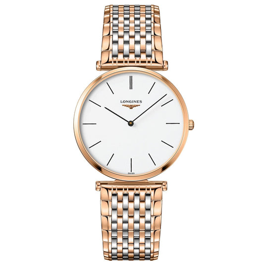 Longines La Grande Classique de Longines 36mm white quartz steel PVD rose gold finish watch L4.755.1.92.7