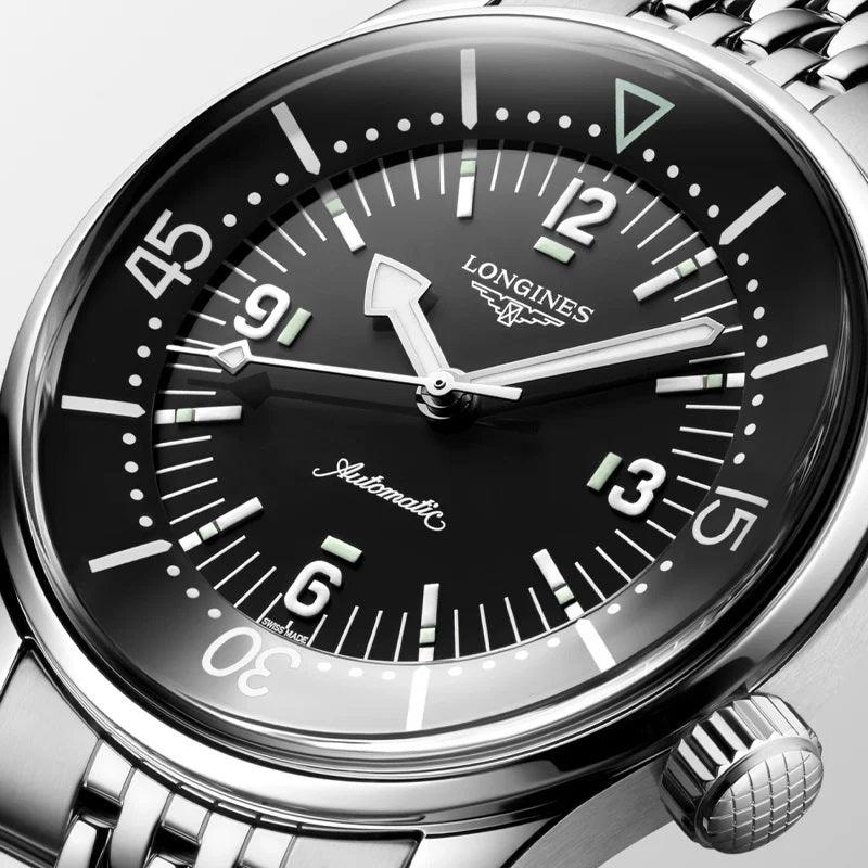 Longines Legend Diver 39mm Black Automatic Steel Watch L3.764.4.50.6