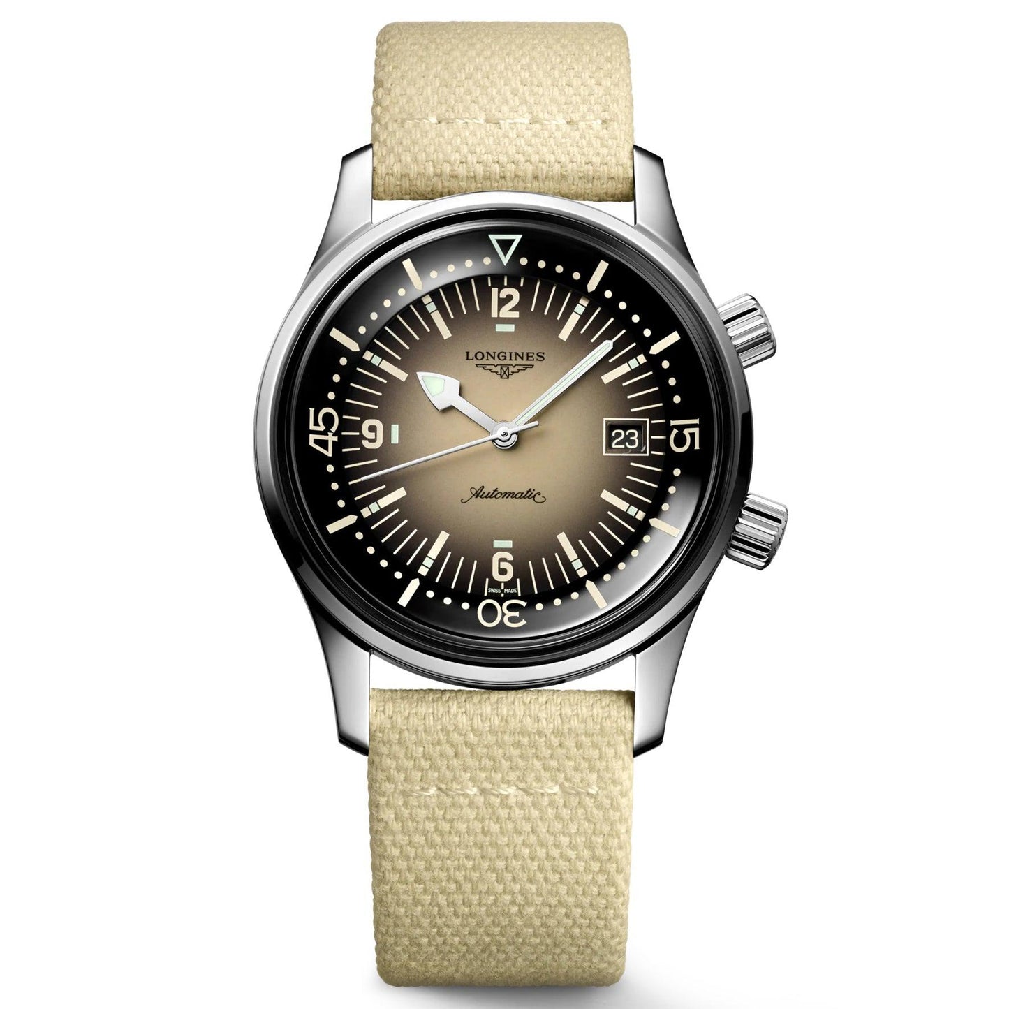Longines Legend Diver Watch 42mm beige automatic steel L3.774.4.30.2