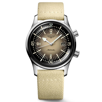 Longines Legend Diver Watch 42mm beige automatic steel L3.774.4.30.2