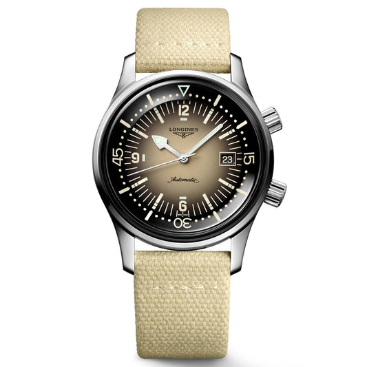 Longines Legend Diver Watch 42mm beige automatic steel L3.774.4.30.2