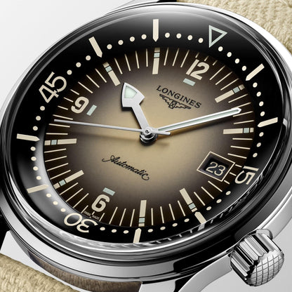 Longines Legend Diver Watch 42mm beige automatic steel L3.774.4.30.2