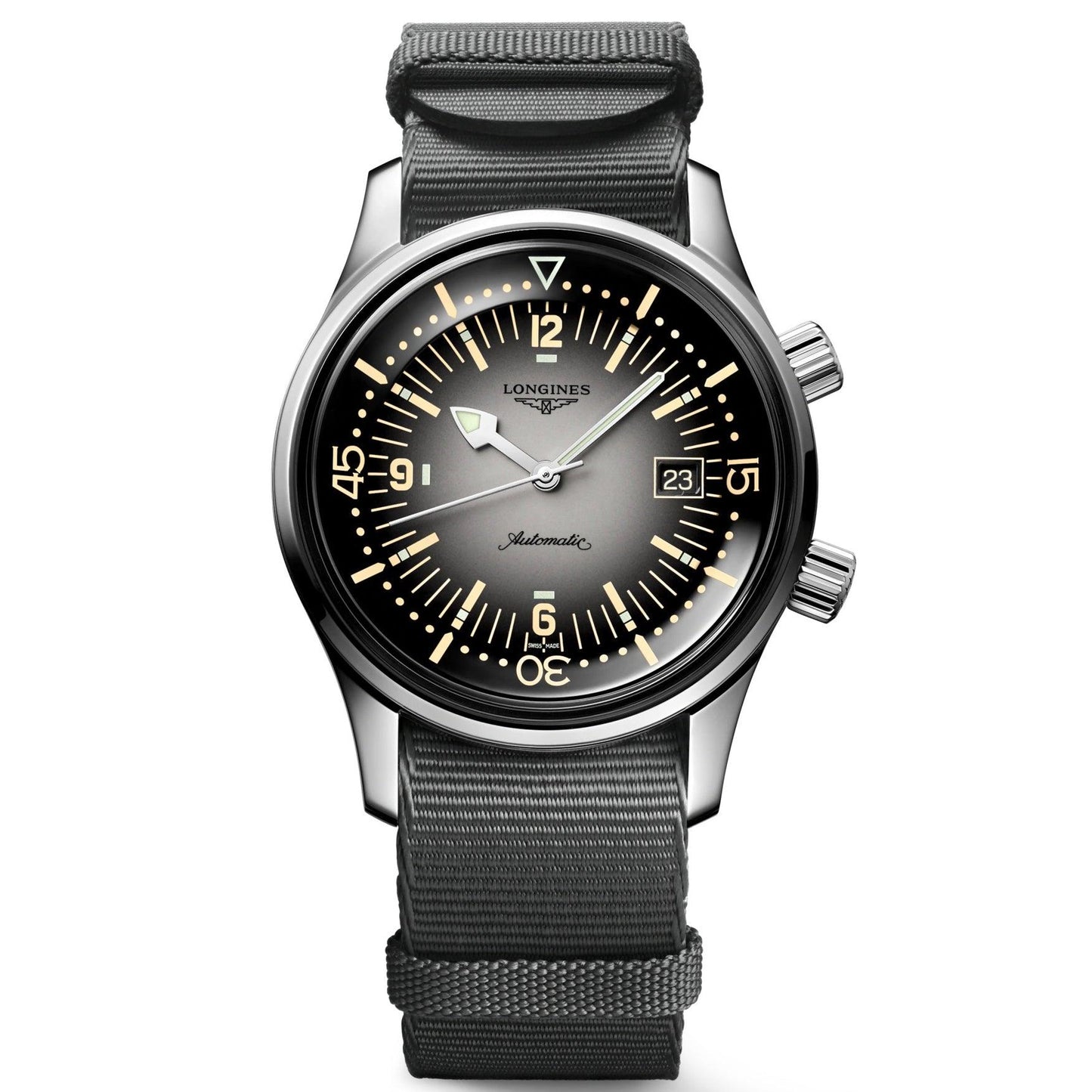 Longines Legend Diver Watch 42mm Automatic Steel Grey L3.774.4.70.2