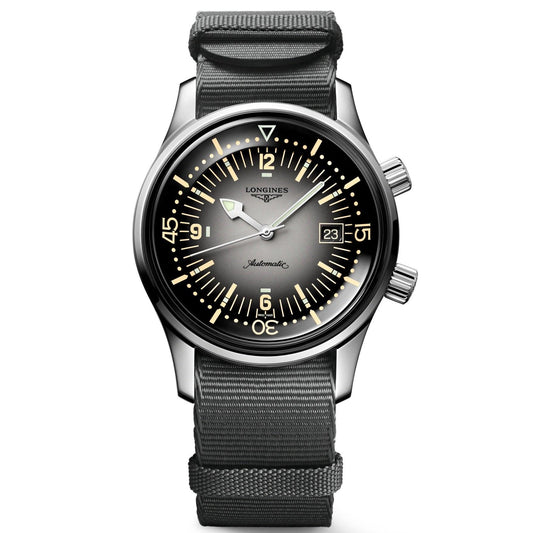 Longines Legend Diver Watch 42mm grey automatic steel L3.774.4.70.2