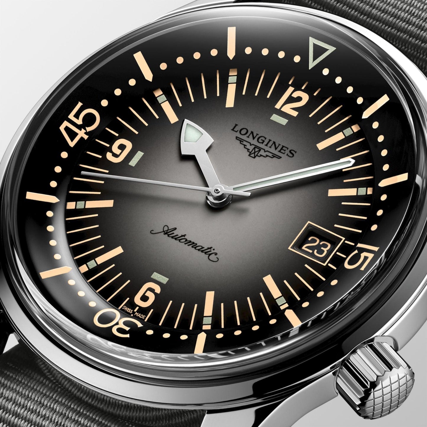 Longines Legend Diver Watch 42mm Automatic Steel Grey L3.774.4.70.2