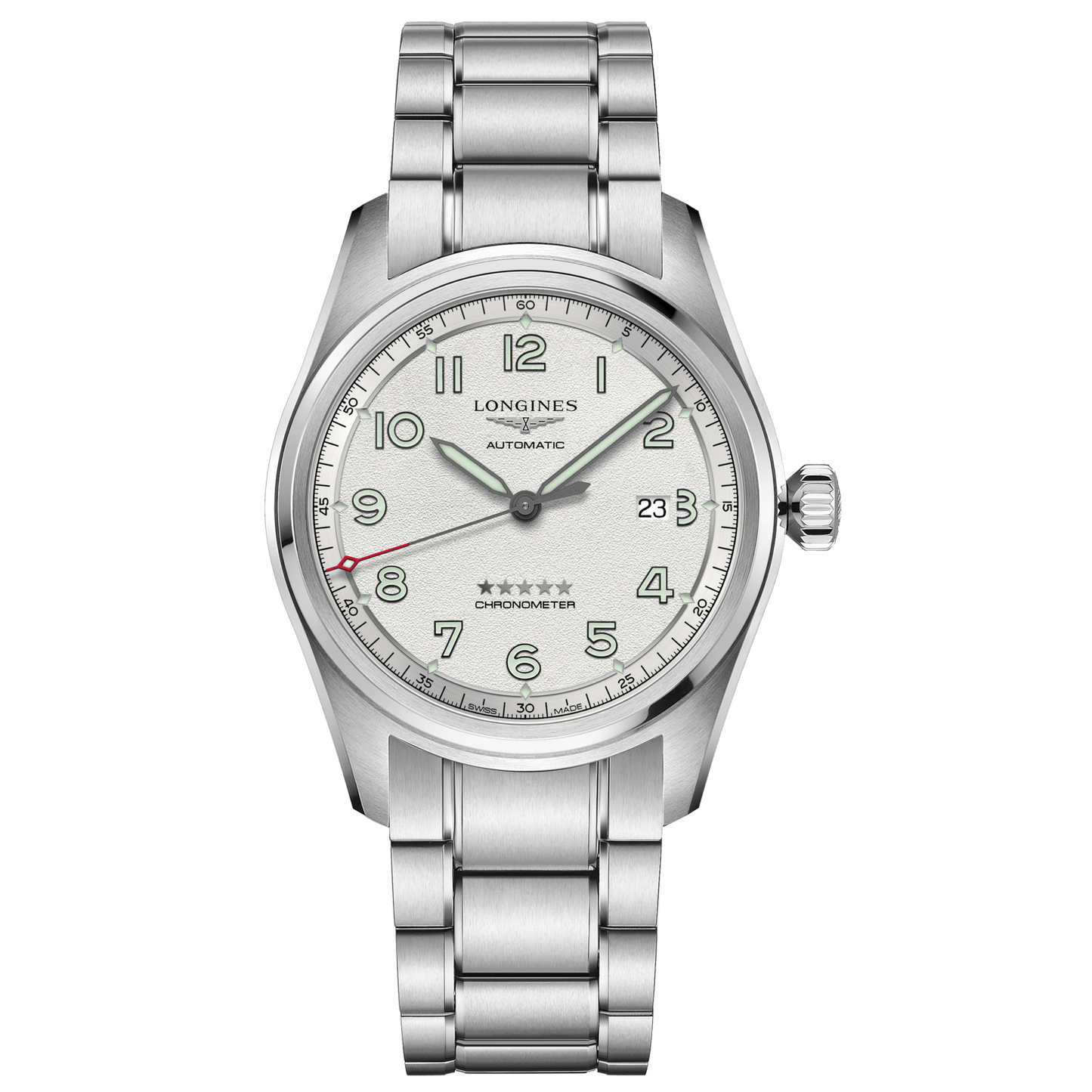 Longines Watch Longines Spirit 42mm Silver Automatic Steel L3.811.4.73.6
