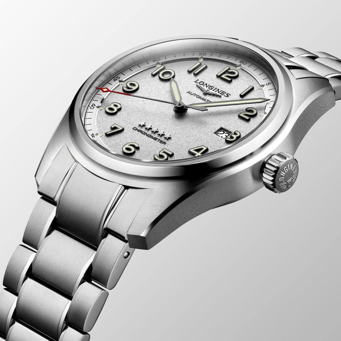 Longines Watch Longines Spirit 42mm Silver Automatic Steel L3.811.4.73.6