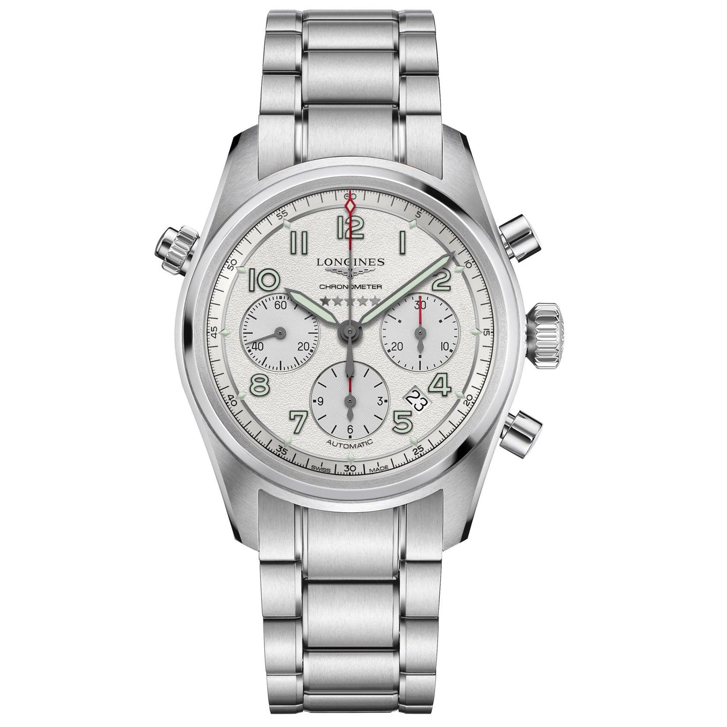 Longines Longines Spirit 42mm silver automatic steel watch L3.820.4.73.6