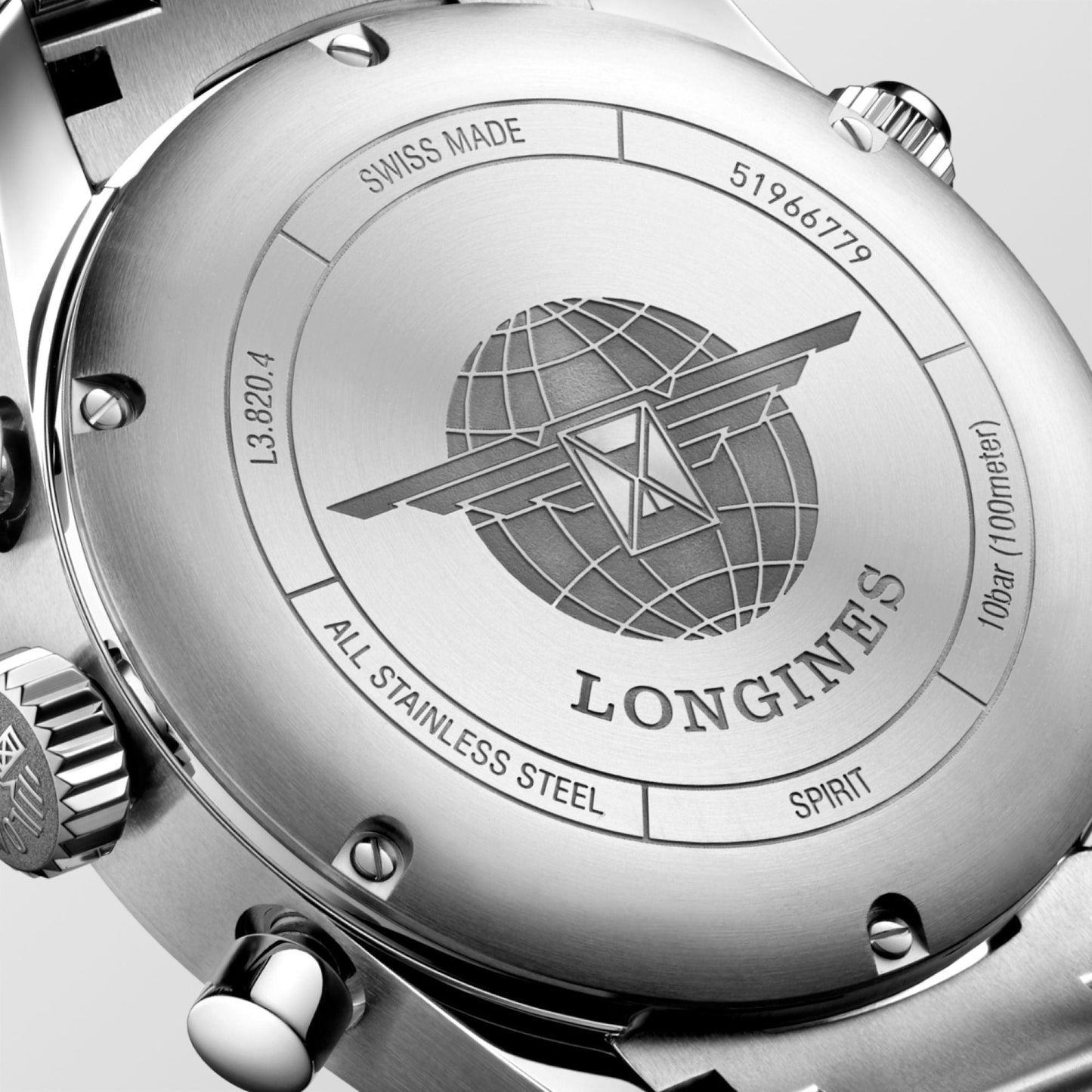Longines Longines Spirit 42mm silver automatic steel watch L3.820.4.73.6