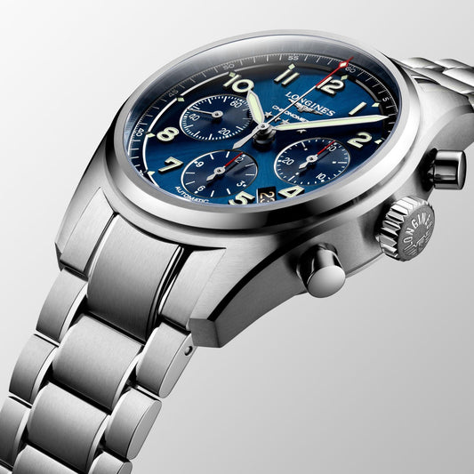Longines Longines Spirit 42mm blue automatic steel watch L3.820.4.93.6
