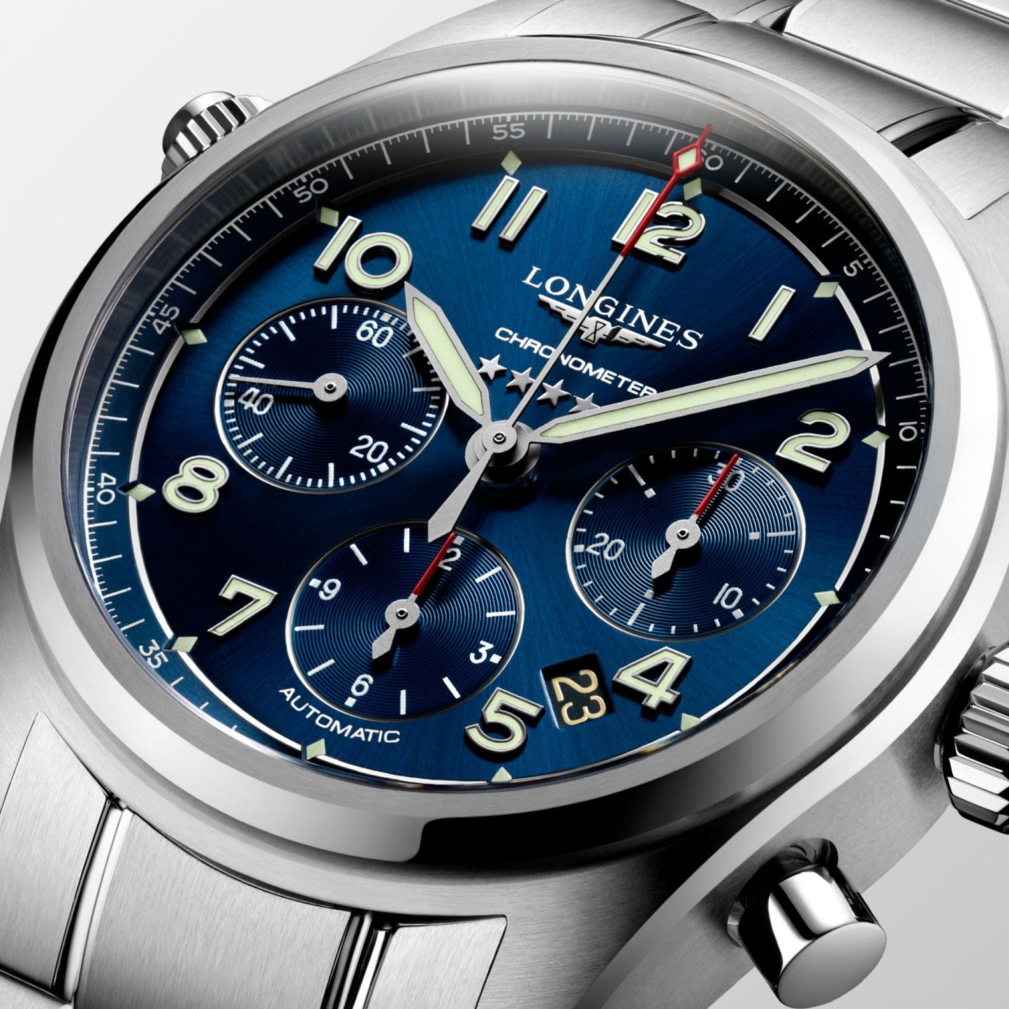 Longines watch Longines Spirit 42mm blue automatic steel L3.820.4.93.6