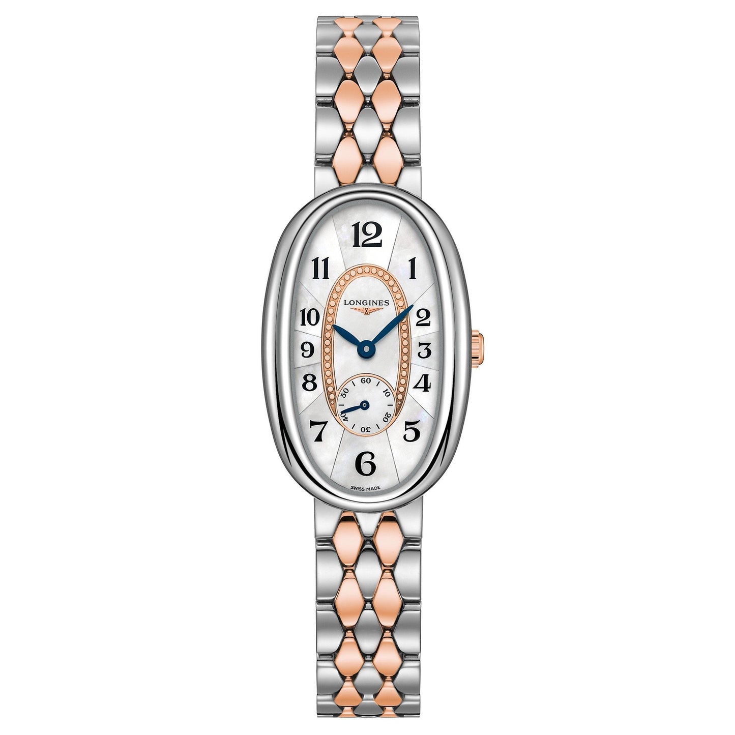 Longines watch Longines Symphonette 21.90x34.00mm mother-of-pearl quartz steel and 18kt gold L2.306.5.83.7